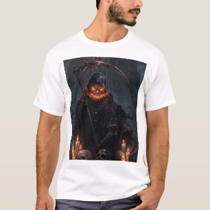 Sensenmann-Feuer-Zauberer-Dunkle-Fantasy-T-Shirt T-Shirt