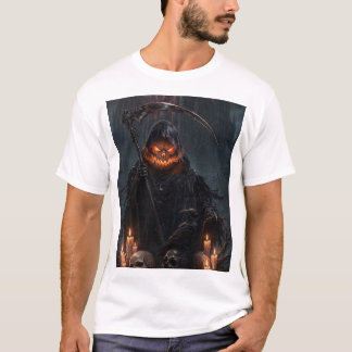 Sensenmann-Feuer-Zauberer-Dunkle-Fantasy-T-Shirt T-Shirt