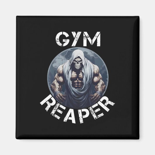 Sensenmann Fitness Halloween Skeleton Workout Body Magnet (Vorne)