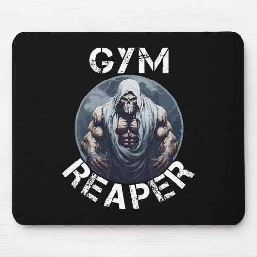 Sensenmann Fitness Halloween Skeleton Workout Body Mousepad (Vorne)
