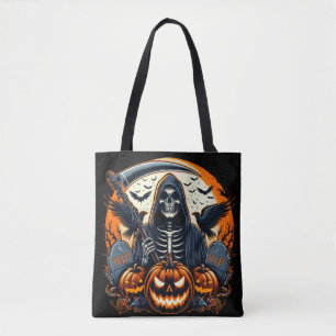 Sensenmann-Friedhof Gruselpumpkins Halloween Tasche