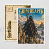 Sensenmann, Gothic Fantasy Monster Postkarte (Vorne/Hinten)