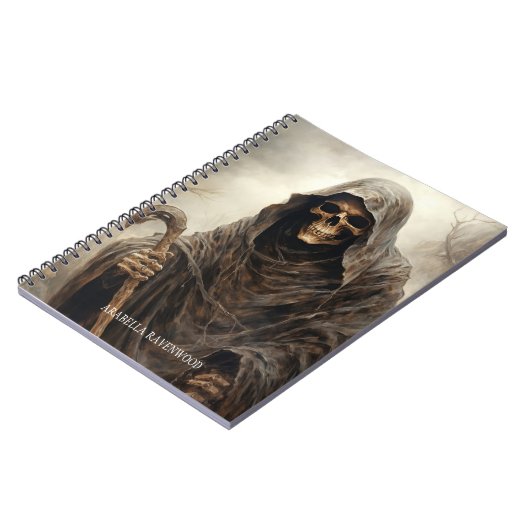 Sensenmann Gothic Grim Halloween-Horror Notizblock (Linke Seite)