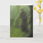 Sensenmann-Grußkarte Karte (Gelbe Blume)