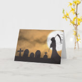 Sensenmann Halloween Karte (Gelbe Blume)