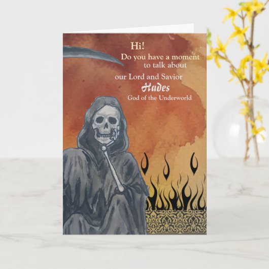 Sensenmann-Halloween-Karte Karte (Gelbe Blume)