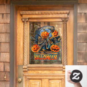 Sensenmann Halloween-Kürbiskopf  Fensteraufkleber