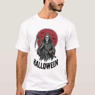 Sensenmann Halloween Vintage Gravur Kunst_1 T-Shirt