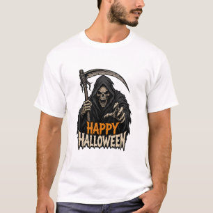 Sensenmann Happy Halloween Gruseliger Horror Grafi T-Shirt