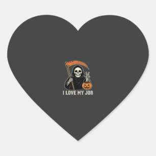 Sensenmann Ich Liebe Meinen Job Halloween-Design Herz-Aufkleber