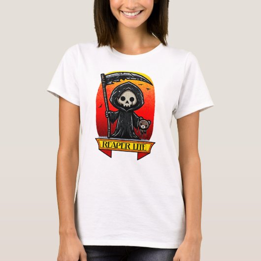 Sensenmann Lite Halloween T - Shirt - Niedlicher g (Vorderseite)