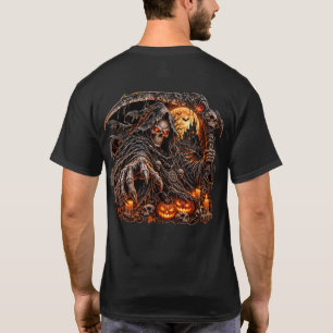 Sensenmann mit Sense – Dunkler Totenkopf Halloween T-Shirt