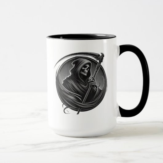 Sensenmann mit Sense Gothic Tasse (Rechts)