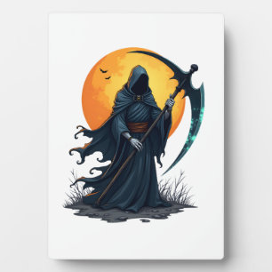 Sensenmann mit Sense � Gruseliges Halloween-Shirt Fotoplatte