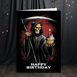 Sensenmann mit Sense zum Geburtstag Karte