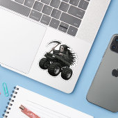 Sensenmann Monster Truck Aufkleber (Laptop mit iPhone)