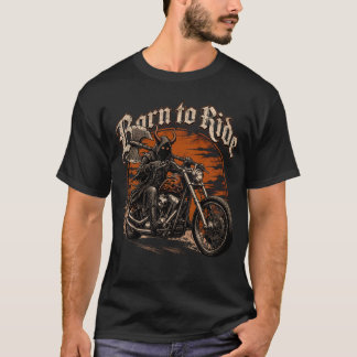 Sensenmann Motorradfahrer-Shirt, Vintage-Chopper T-Shirt