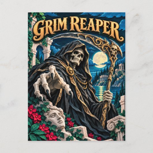 Sensenmann, Paper Cut Monster Postkarte (Vorderseite)