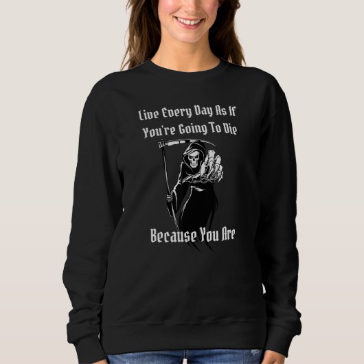 Sensenmann Pastel-Goth-Halloween-Kostüm Sweatshirt (Vorderseite)