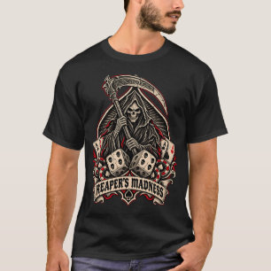 Sensenmann-Poker-Glücksspiel-Shirt, Vintage-Biker- T-Shirt