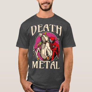 Sensenmann Rock Satan Einhornfestivals Todesmetall T-Shirt