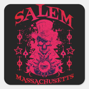 Sensenmann Salem Massachusetts Quadratischer Aufkleber