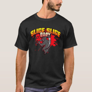 Sensenmann Scheibe Baby Todesengel Blutige Pizza T-Shirt