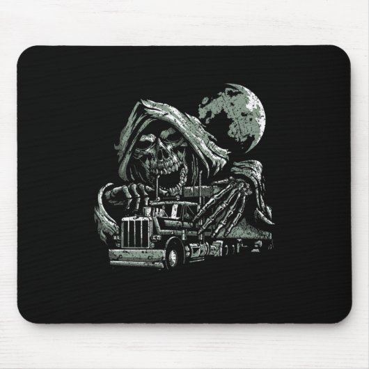 Sensenmann Skeleton LKW-Fahrer Mousepad (Vorne)