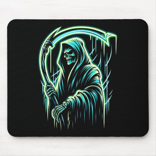 Sensenmann Skeleton Skull Coole Halloween-Schwerme Mousepad (Vorne)