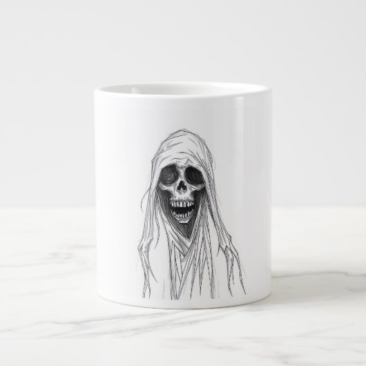 Sensenmann-Skelett Jumbo-Tasse (Vorderseite)