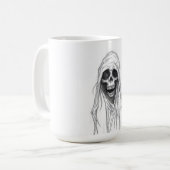 Sensenmann-Skelett Kaffeetasse (Vorderseite Links)