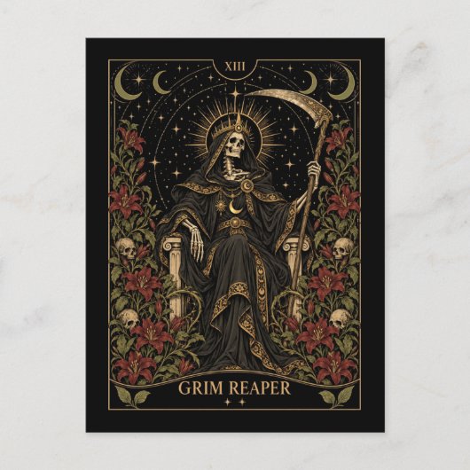 Sensenmann, Sternen-Tarot-Kunst Postkarte (Vorderseite)