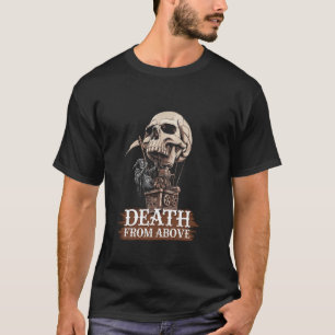 Sensenmann Tod über Totenkopf Heißluftballon Kunst T-Shirt