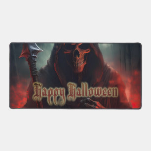Sensenmann-Totenkopf-Halloween-Spooky-Kunst Schreibtischunterlage