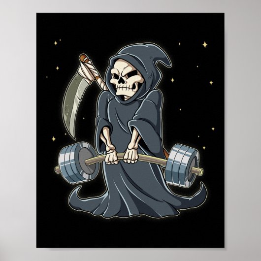 Sensenmann-Turnhalle Gewichtstraining Deadlift Poster (Vorne)