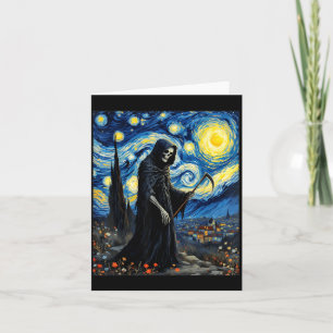 Sensenmann Van Gogh Sternennacht Inspiriert Gothic Karte
