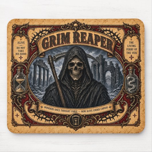 Sensenmann, Vintage-Circus-Monster Mousepad (Vorne)