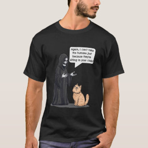 Sensenmann vs. Katze Lustiger Kätzchen-Witz T-Shirt