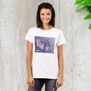 Sensenmann wartet mit Sanduhr T-Shirt