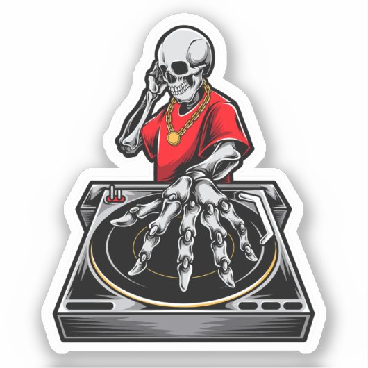 Sensenmanns Remix, Skull DJ Aufkleber (Vorderseite)