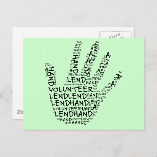 Sensibilisierung der Freiwilligen: Leihen Sie eine Postkarte (Vorne/Hinten)
