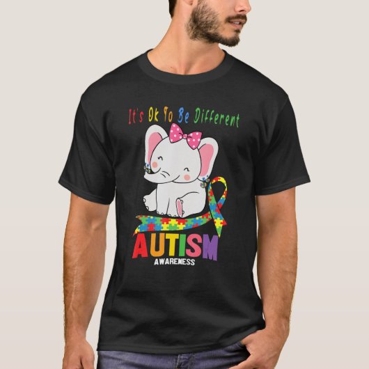 Sensibilisierung Elefant Mama Ohrringe Autismus He T-Shirt (Vorderseite)