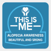 Sensibilisierung für Alopezie Quadratischer Aufkleber (Vorderseite)