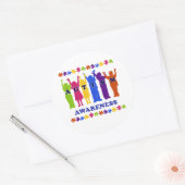 Sensibilisierung für Autismus 2009 T-Shirts und Ge Runder Aufkleber (Umschlag)