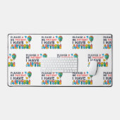 Sensibilisierung für Autismus Bitte geduldige Räts Schreibtischunterlage (Tastatur & Maus)