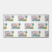 Sensibilisierung für Autismus Bitte geduldige Räts Schreibtischunterlage (Vorderseite)