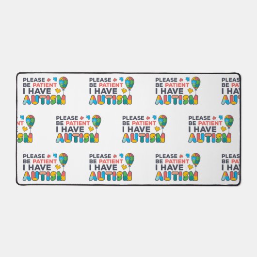 Sensibilisierung für Autismus Bitte geduldige Räts Schreibtischunterlage (Vorderseite)