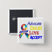 Sensibilisierung für Autismus Button (Vorne & Hinten)