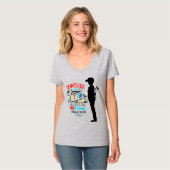 Sensibilisierung für Autismus - Der V-Neck-T - Shi T-Shirt (Vorderseite Vollansicht)