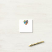 Sensibilisierung für Autismus, Herz, Post-it Klebezettel (Auf Schreibtisch)